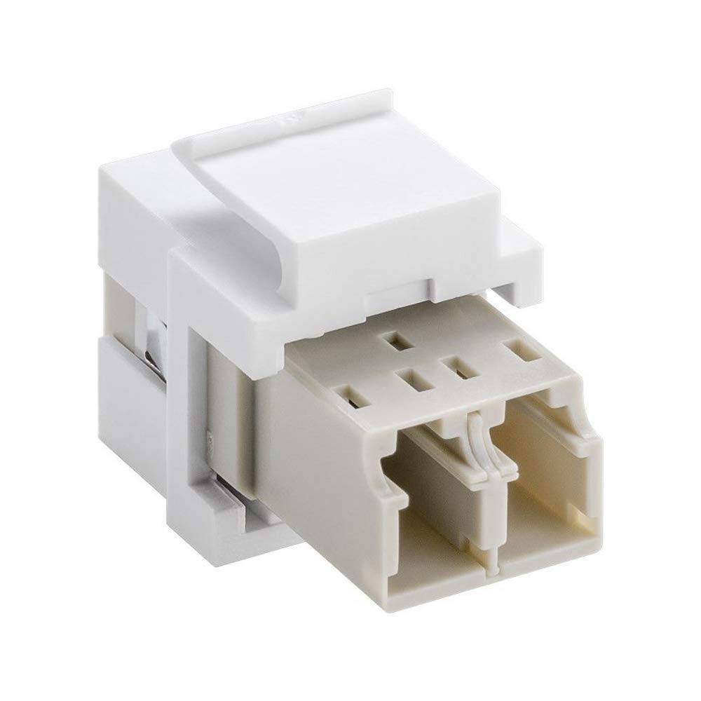 Goobay 80000 Keystone Modul LWL Buchse 2x LC Duplex für Multimode Faser & Lichtwellenleiter Kabel / 17,2 mm breit / Weiß-2