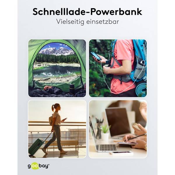 Goobay Powerbank 20000 mAh, Powerbank mit USB-C & USB-A, 18 W Power Delivery & Quick Charge, LiPo 74 Wh-6