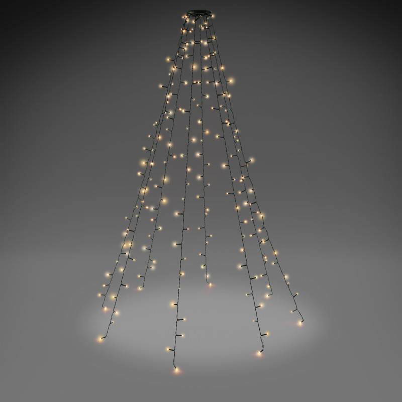 Goobay LED-Baummantel mit Ring & 200 warmweißen LEDs Weihnachtsbaum Lichterkette für außen mit Timer & 8 Modi-0