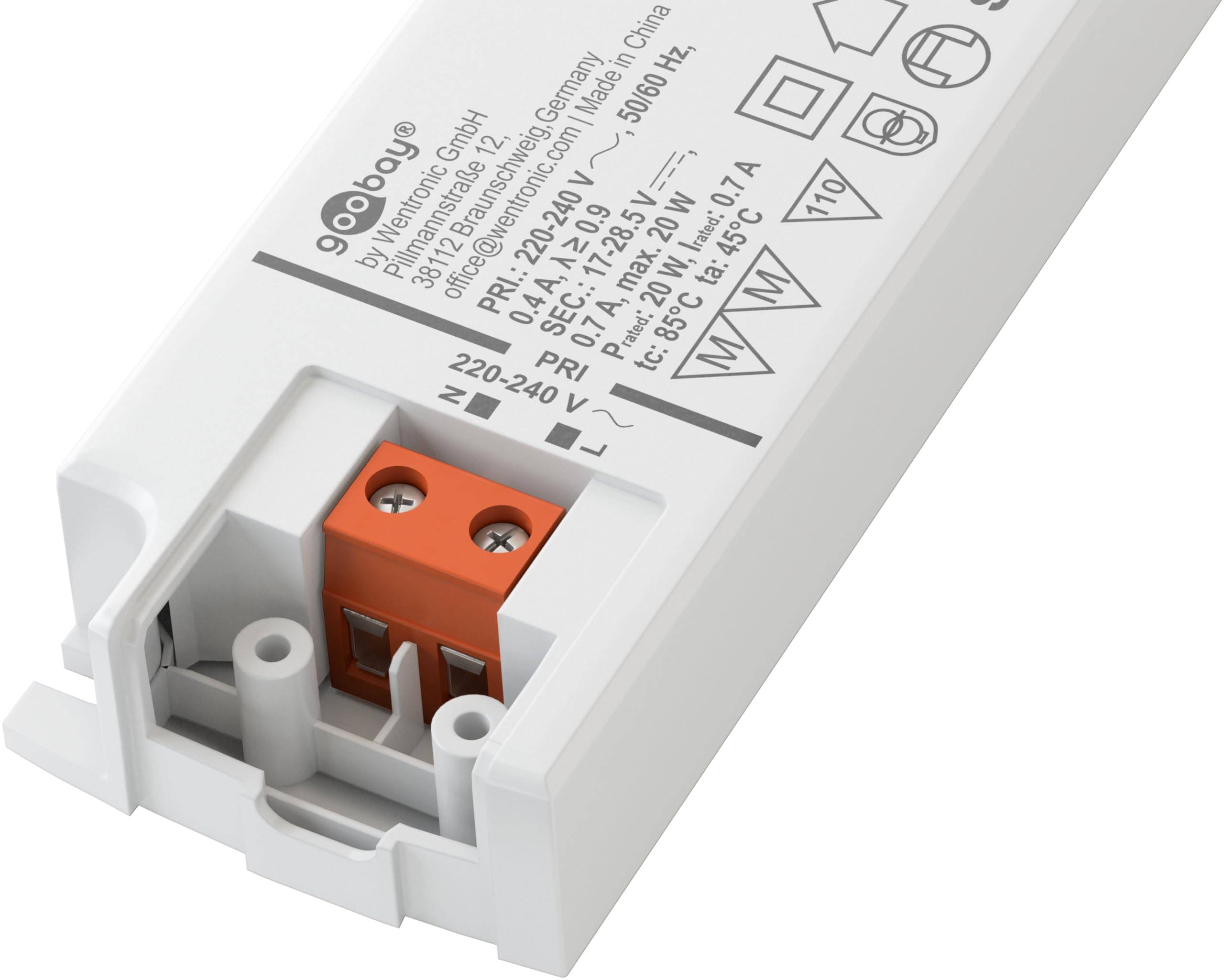 Goobay 65583 LED Trafo Konstantstrom 700 mA 12W Gesamtlast / LED Treiber 17V Beleuchtung / LED Driver / Transformator-1