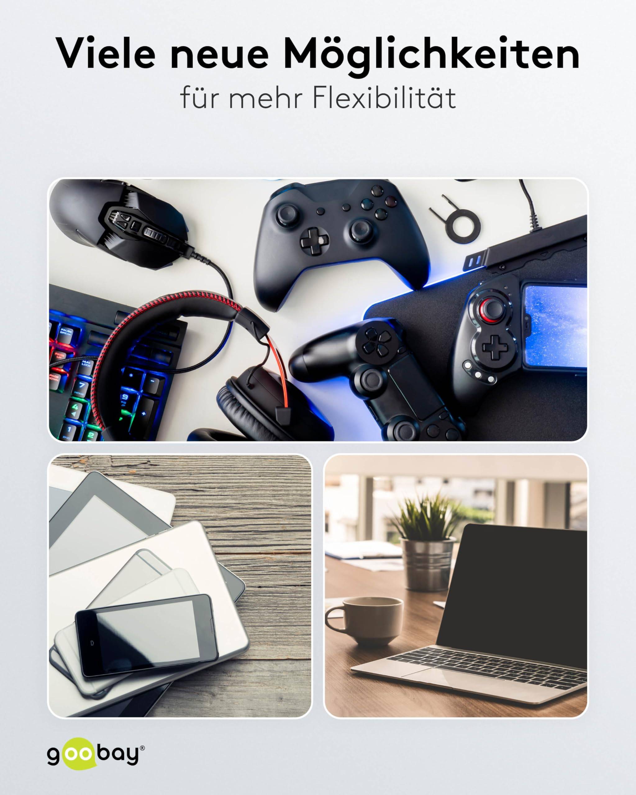 Goobay 95918 USB Verlängerung inkl. Standfuß / USB 3.0 Typ A Verlängerungskabel / 5 Gbits USB Kabel / Schwarz / 1,5m-4
