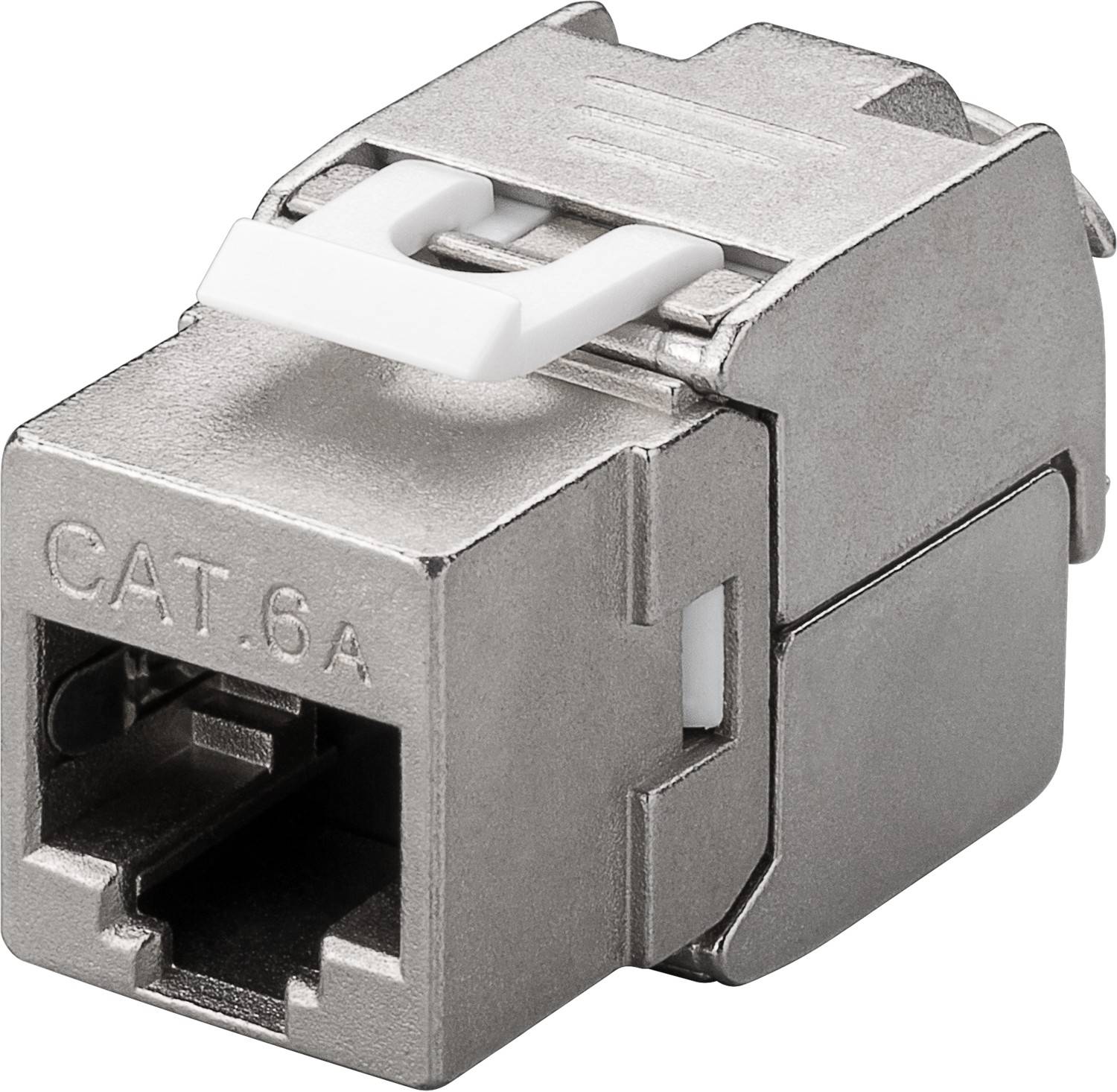 Goobay 90864 Keystone Modul RJ45 Buchse / CAT 6A Netzwerkstecker 500 MHz / STP Ethernet Buchse 8P8C / LSA Montage / Zink-0
