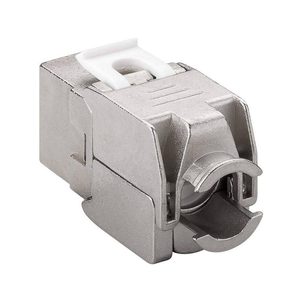 Goobay 90864 Keystone Modul RJ45 Buchse / CAT 6A Netzwerkstecker 500 MHz / STP Ethernet Buchse 8P8C / LSA Montage / Zink-2