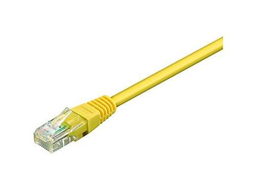 Goobay 68341 CAT 5e Netzwerkkabel RJ45 Stecker 100 MHz CCA Leiter Ethernet LAN Kabel U/UTP Internetkabel Gelb 1m-1
