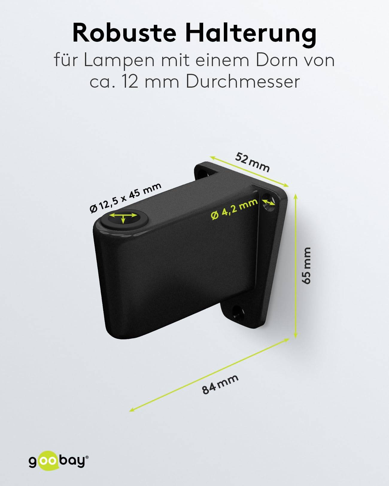 Goobay 64991 Wandhalterung für LED Lupenleuchte mit Gelenkarm zur Wandmontage von Lupenlampen Lupe Befestigung Schwarz-2