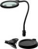 Goobay 64990 LED Lupenleuchte Standfuß & Tischklemme Ø 100mm Echtglas Linse 3 Dioptrien Lupe mit Licht Tischlupe Schwarz