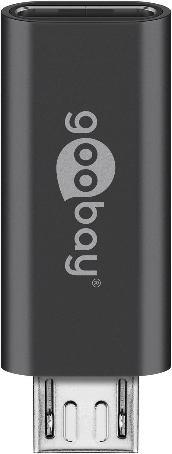 Goobay 55553 Adapter Micro USB auf USB C für Ladekabel 480 Mbit/s OTG USB-C Buchse zu Micro Stecker Typ B Grau-0