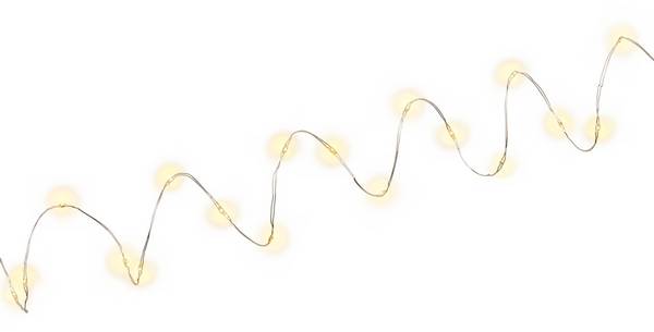 Goobay 66736 LED Micro-Lichterkette mit 20 warmweißen LEDs Timer 5 lm Mini Lichterkette, Drahtlichterkette mit Batterie