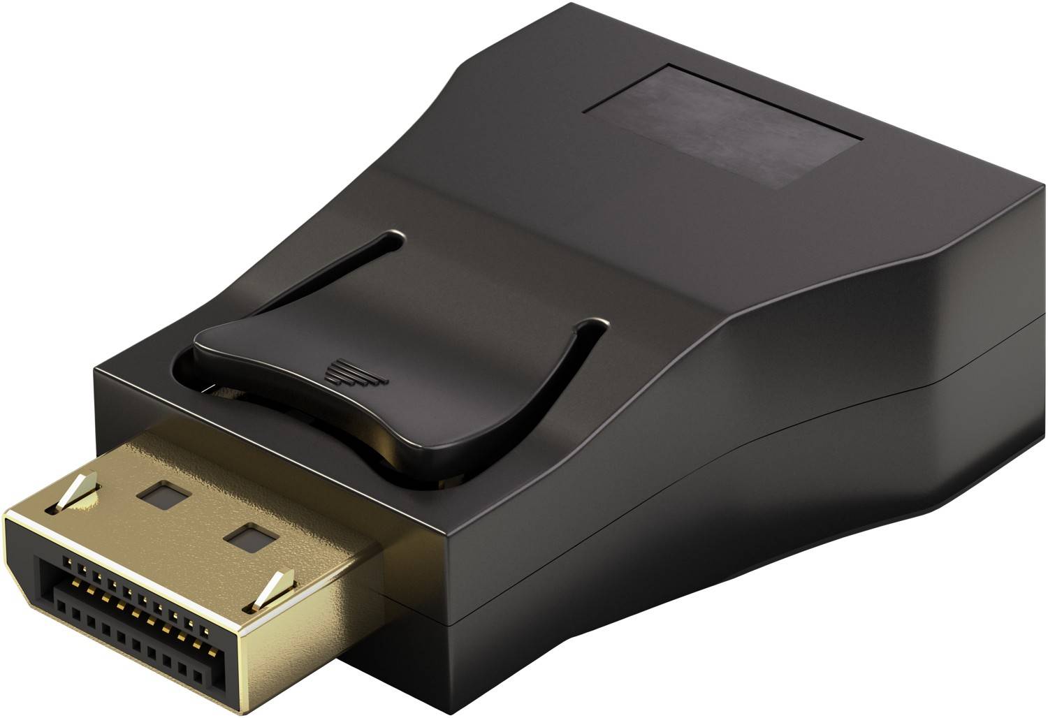Goobay 63489 DisplayPort auf VGA Adapter / 15 polig Adapterstecker / DP zu VGA Konverter für Monitor Laptop TV / Schwarz