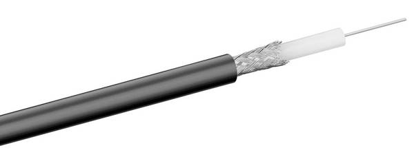 Goobay 50093 RG58 Koaxialkabel / Antennenkabel Meterware / 2-fach geschirmt / 50 Ohm SAT-Kabel Koax / Schwarz / 100m