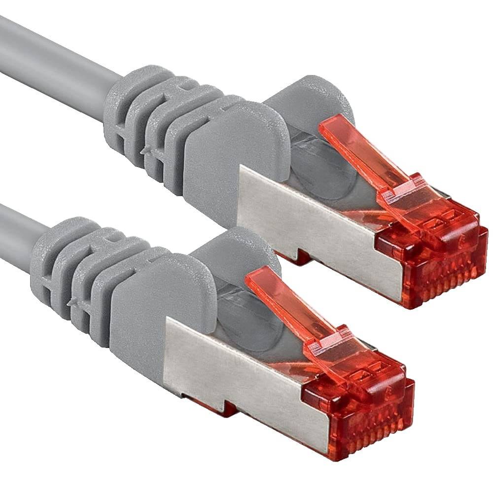 Goobay 93570 CAT 6 Netzwerkkabel RJ45 Stecker 250 MHz Ethernet CCA LAN Kabel S/FTP Schirmung PiMF Patchkabel Grau 2m-1