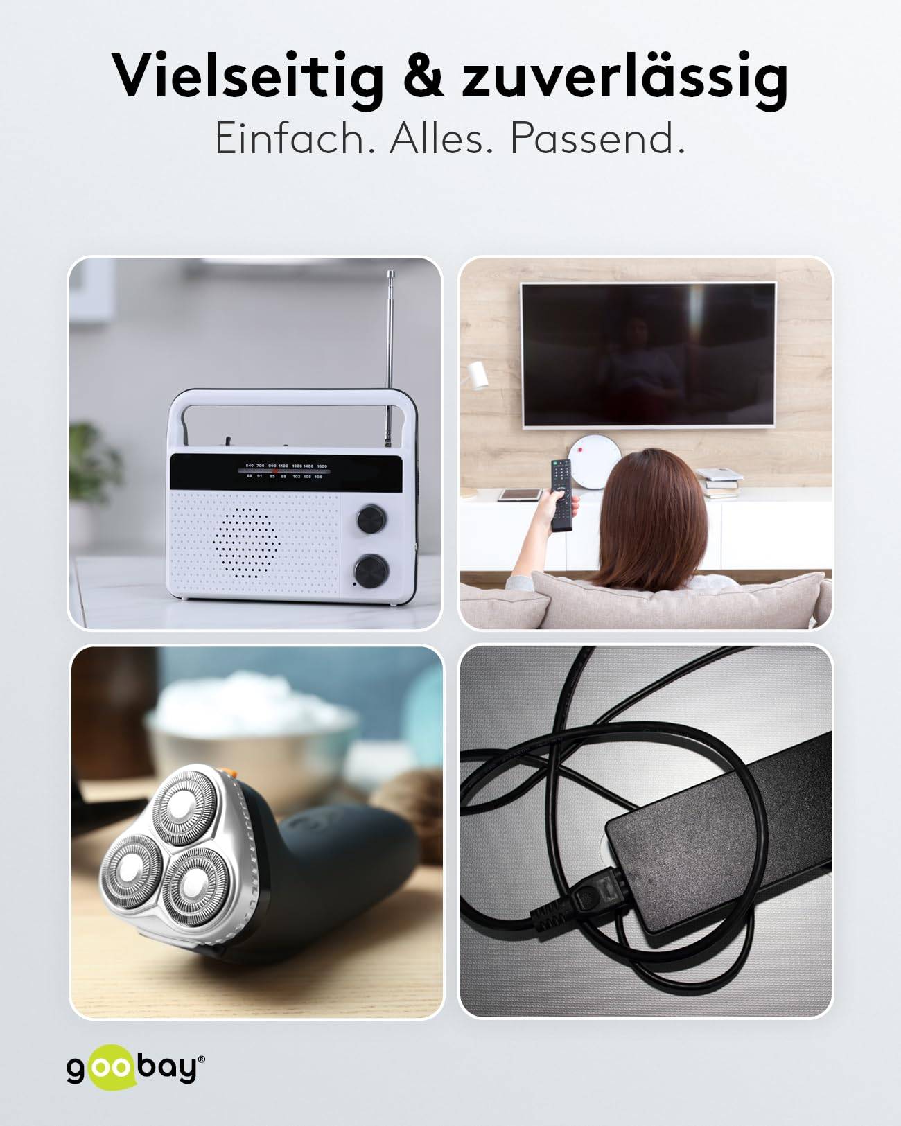 Goobay 50084 Netzkabel mit Eurostecker & C7 Buchse universell Stromkabel für PlayStation & Xbox Eurokabel Schwarz 1.50 m-4