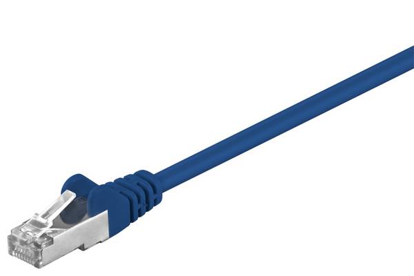 Goobay 50163 CAT 5e Netzwerkkabel RJ45 Stecker 100 MHz CCA Leiter Ethernet LAN Kabel F/UTP Internetkabel Blau 10m