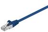 Goobay 95203 CAT 5e Netzwerkkabel RJ45 Stecker 100 MHz CCA Leiter Ethernet LAN Kabel SF/UTP 2x Schirmung Blau / 0,25 m