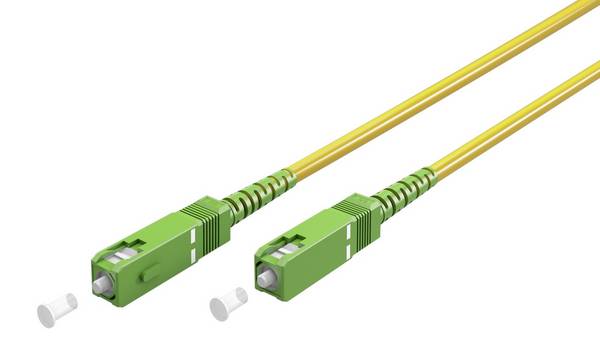 Goobay 59641 Glasfaserkabel FTTH Singlemode OS2 Simplex 100 Gbit/s SC-APC Patchkabel LWL Kabel halogenfrei Gelb, 5.00 m