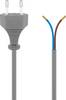 Goobay 51346 Netzkabel 2 polig / Eurostecker CEE 7/16 & offene Enden / Stromkabel Aderendhülsen Eurokabel / Grau / 1,5m
