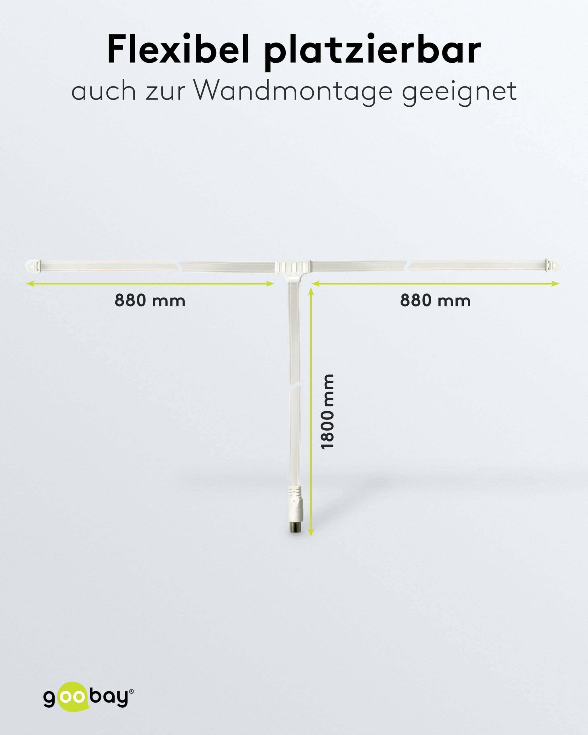 Goobay 68850 DAB Radio Antenne / UKW Antenne für Stereoanlage AM FM DAB Turner / Koax Buchse / 75 Ohm / Kabel 1,75m-2