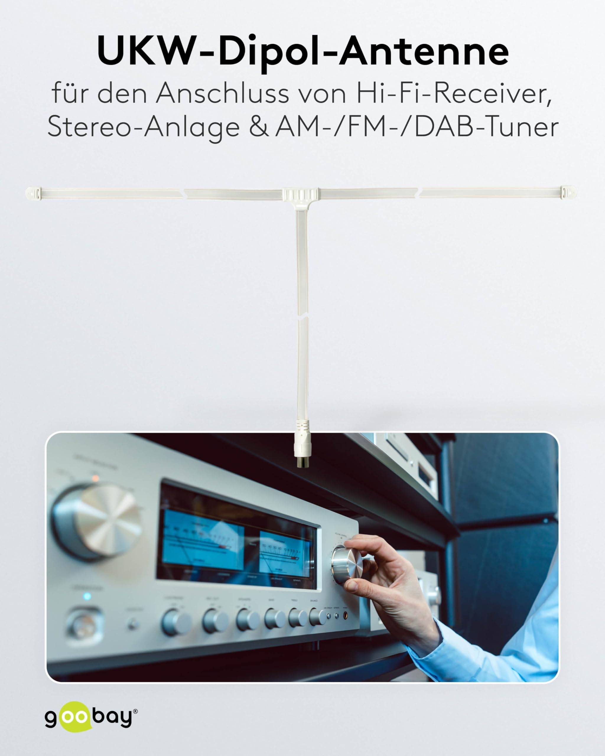 Goobay 68850 DAB Radio Antenne / UKW Antenne für Stereoanlage AM FM DAB Turner / Koax Buchse / 75 Ohm / Kabel 1,75m-4