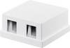 Goobay 79366 Keystone Gehäuse 2 Port / Leer Patch Panel für Keystone Module / 2-fach Aufputzdose / Snap-In-System / Weiß