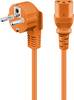 Goobay 95288 Kaltgerätekabel 90° gewinkelt / Schutzkontaktstecker & C13 Buchse / Stromkabel Netzkabel / Orange / 2m
