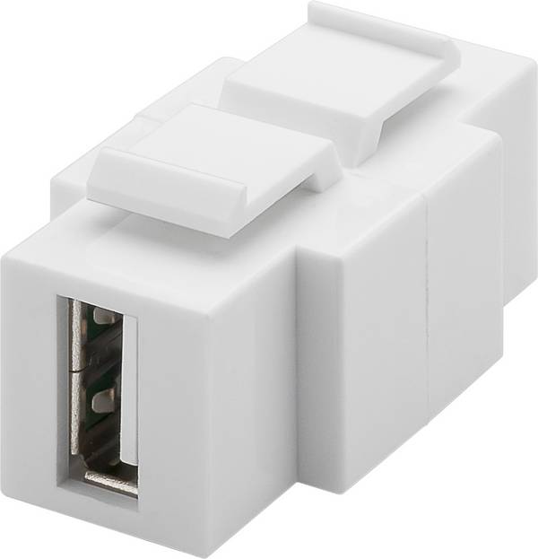 Goobay 79930 Keystone Modul USB Adapter / USB-A 2.0 Buchse auf USB-B 2.0 Buchse / USB Kabel Verlängerung / 16,9 mm
