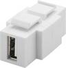 Goobay 79930 Keystone Modul USB Adapter / USB-A 2.0 Buchse auf USB-B 2.0 Buchse / USB Kabel Verlängerung / 16,9 mm