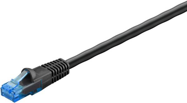 Goobay 55439 CAT 6 Netzwerkkabel Outdoor RJ45 Stecker Kupferleiter PE Mantel Ethernet LAN Kabel U/UTP Schwarz 75m
