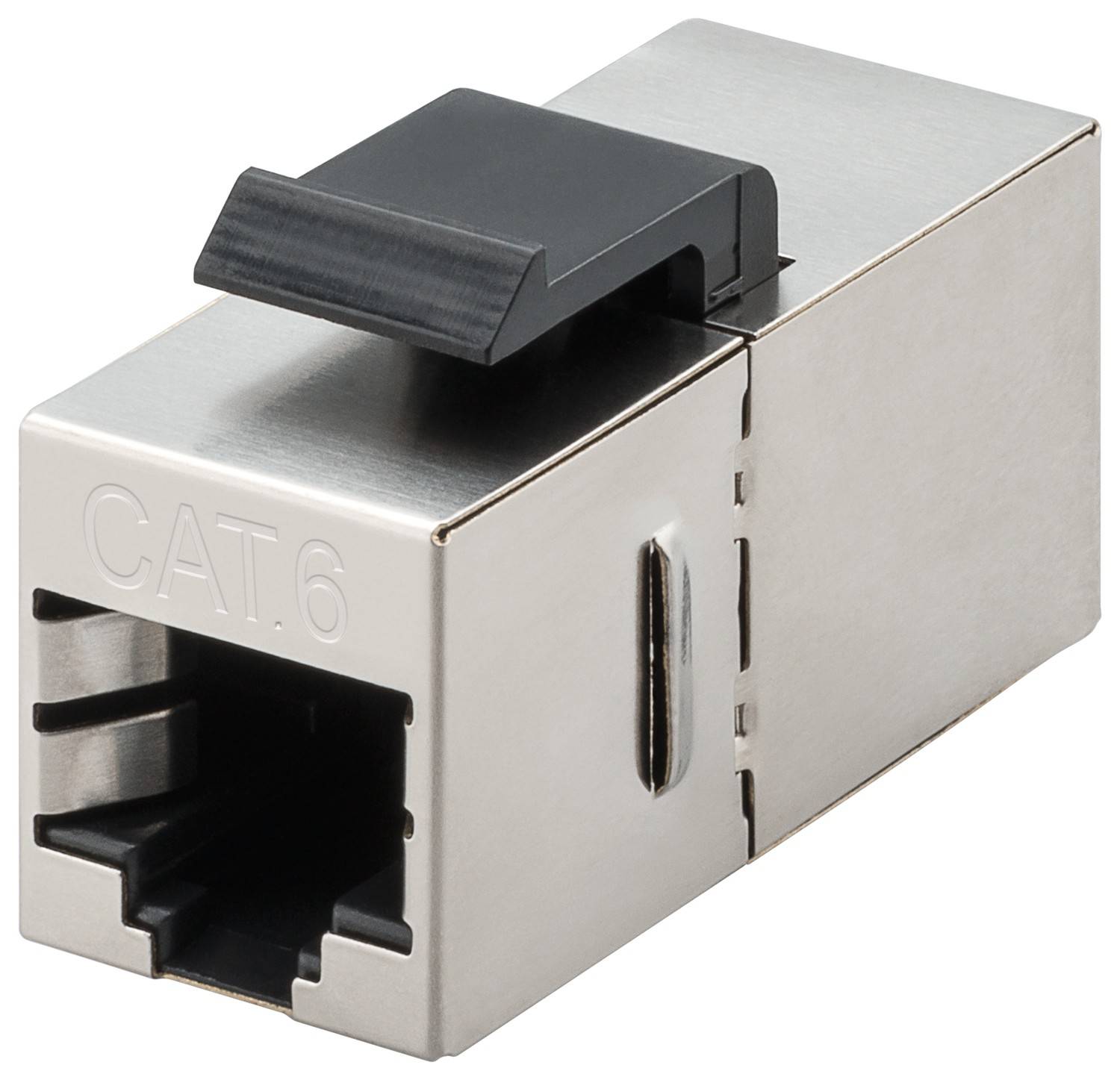 Goobay 96100 Keystone Modul RJ45 Kupplung / CAT 6 Verbinder 250 MHz / STP Buchse 8P8C / LAN Kabel verlängern / Metall-0
