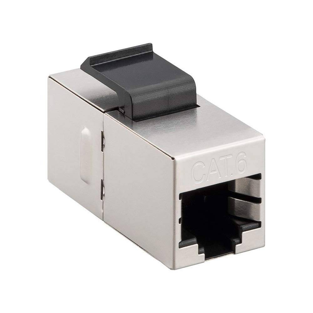 Goobay 96100 Keystone Modul RJ45 Kupplung / CAT 6 Verbinder 250 MHz / STP Buchse 8P8C / LAN Kabel verlängern / Metall-2