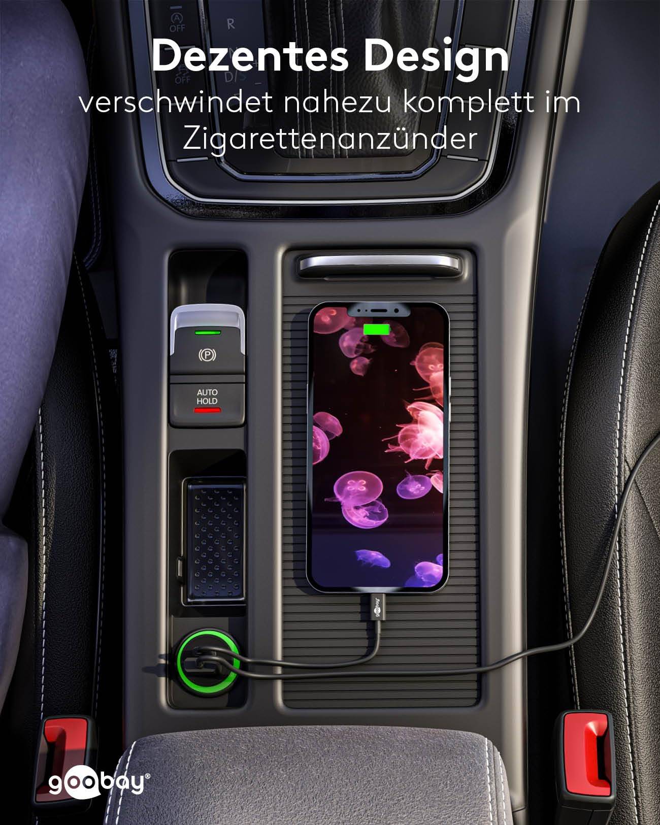 Goobay 59705 Dual USB Schnellladegerät PD Zigarettenanzünder / 30W Auto Ladegerät USB-C Mini Ladestecker 12V / Schwarz-5