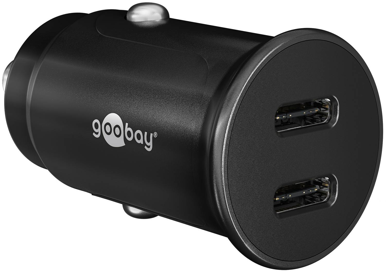 Goobay 59705 Dual USB Schnellladegerät PD Zigarettenanzünder / 30W Auto Ladegerät USB-C Mini Ladestecker 12V / Schwarz-0