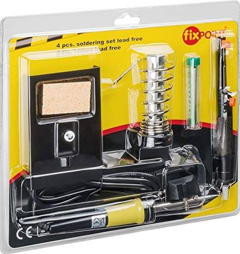 Goobay 51213 Lötset bleifrei / 30W Lötkolben / Lötkolbenhalter / Entlötpumpe / Lötzinn zum Platinen Löten / 4er Set-2