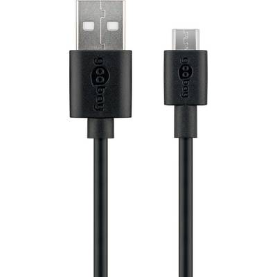 Goobay 72227 USB A auf Micro USB Kabel / 2,5 A Schnellladekabel 480 Mbits / USB 2.0 Typ B Adapterkabel / Schwarz / 1m-0