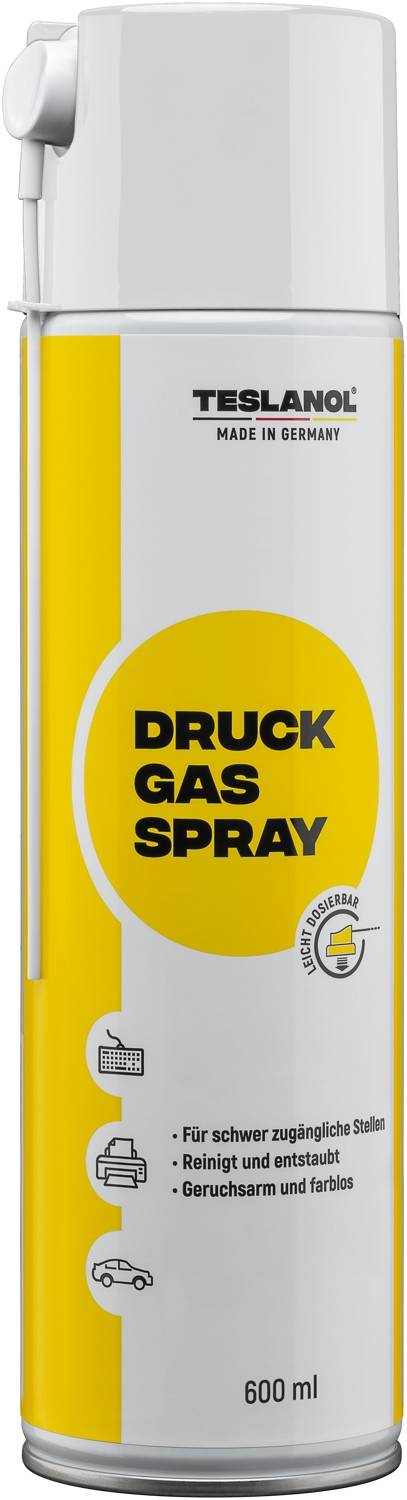 Teslanol 49752 Druckluftspray zum Reinigen & Entstauben von PC & Tastatur Druckluftreiniger Druckluft Spraydose 600 ml-0