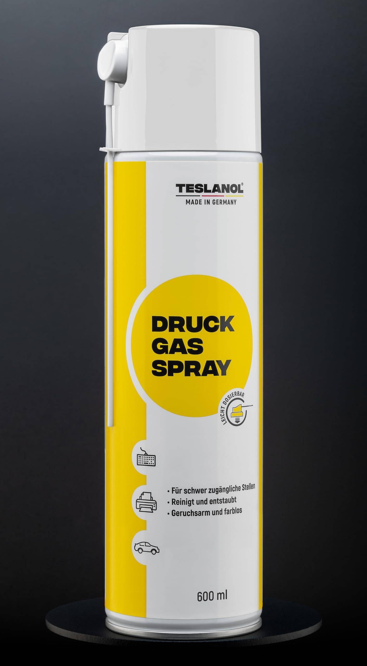 Teslanol 49752 Druckluftspray zum Reinigen & Entstauben von PC & Tastatur Druckluftreiniger Druckluft Spraydose 600 ml-2