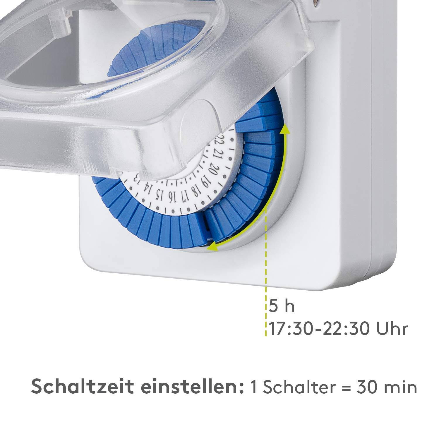 Goobay 73289 Outdoor Analoge Zeitschaltuhr 3500W / Außen Schaltuhr für Steckdose / Timer 30 Min Takt / IP44 Spritzwasser-2
