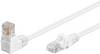 Goobay 94164 CAT 5e Netzwerkkabel U/UTP / 1x RJ45 Stecker 90 Grad gewinkelt / CCA Leiter Ethernet Kabel / Weiß / 2m