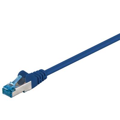 Goobay 93698 CAT 6A Netzwerkkabel RJ45 Stecker Kupfer CU halogenfrei Ethernet LAN Kabel S/FTP Internetkabel Blau 10m-0