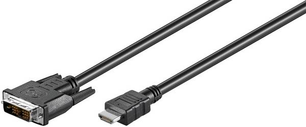 Goobay 50579 DVI auf HDMI Kabel Adapterkabel HD 1080p Monitorkabel Bildschirmkabel HDMI Adapter DVI-D 18+1 Schwarz 1m