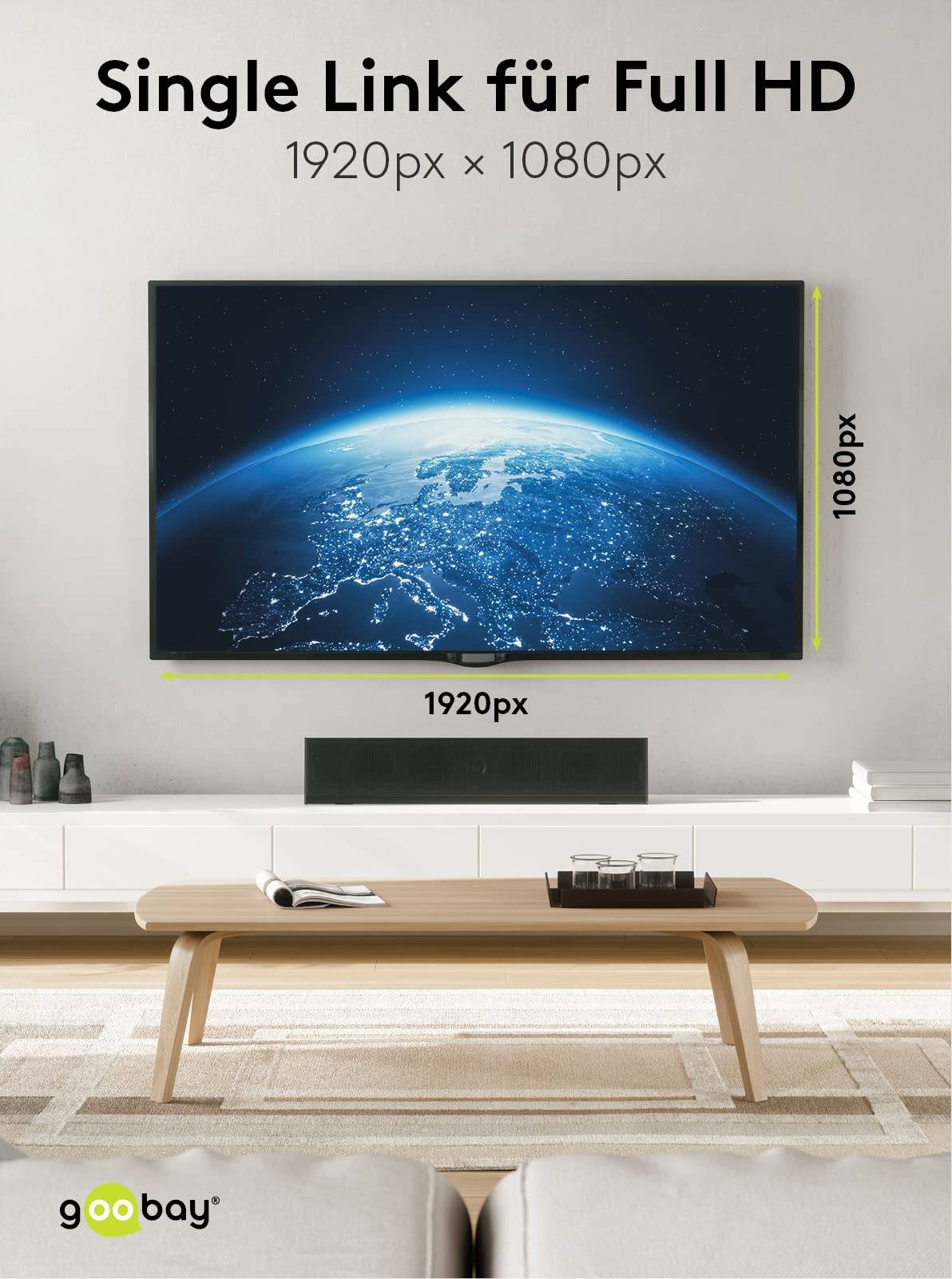 Goobay 50580 DVI auf HDMI Kabel Adapterkabel HD 1080p Monitorkabel Bildschirmkabel HDMI Adapter DVI-D 18+1 Schwarz 2m-2
