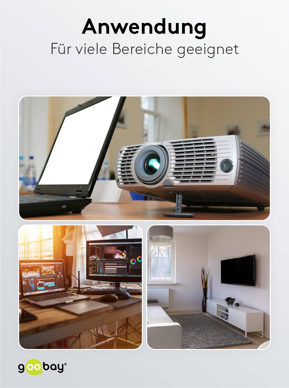 Goobay 50580 DVI auf HDMI Kabel Adapterkabel HD 1080p Monitorkabel Bildschirmkabel HDMI Adapter DVI-D 18+1 Schwarz 2m-3