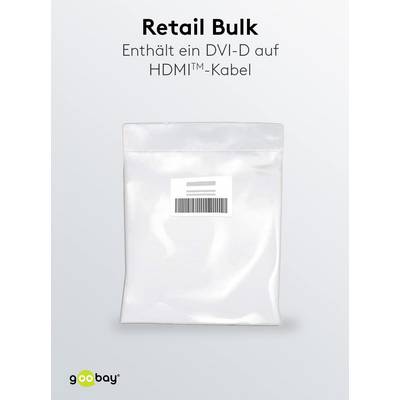 Goobay 50580 DVI auf HDMI Kabel Adapterkabel HD 1080p Monitorkabel Bildschirmkabel HDMI Adapter DVI-D 18+1 Schwarz 2m-4