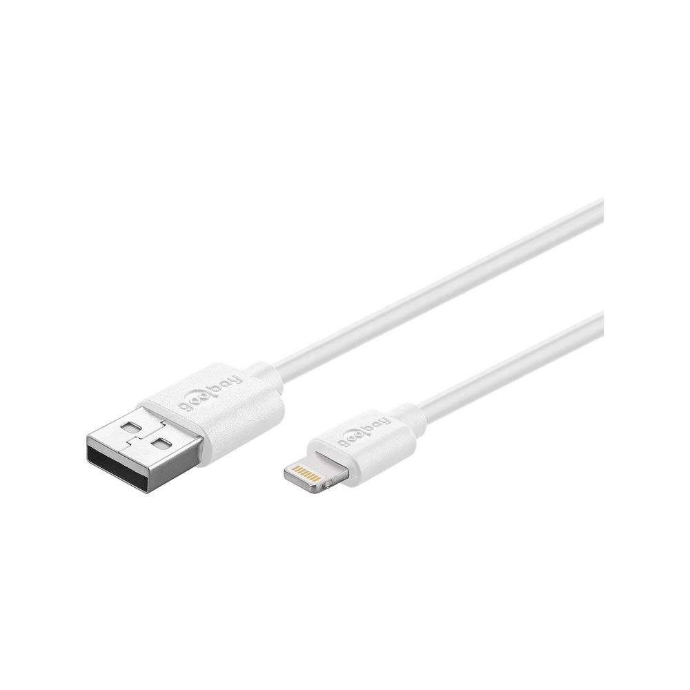 Goobay 72909 Lightning Kabel Apple Ladekabel iPhone Lightning auf USB A Kabel High Speed MFi iphoneladekabel Weiß 3m-3