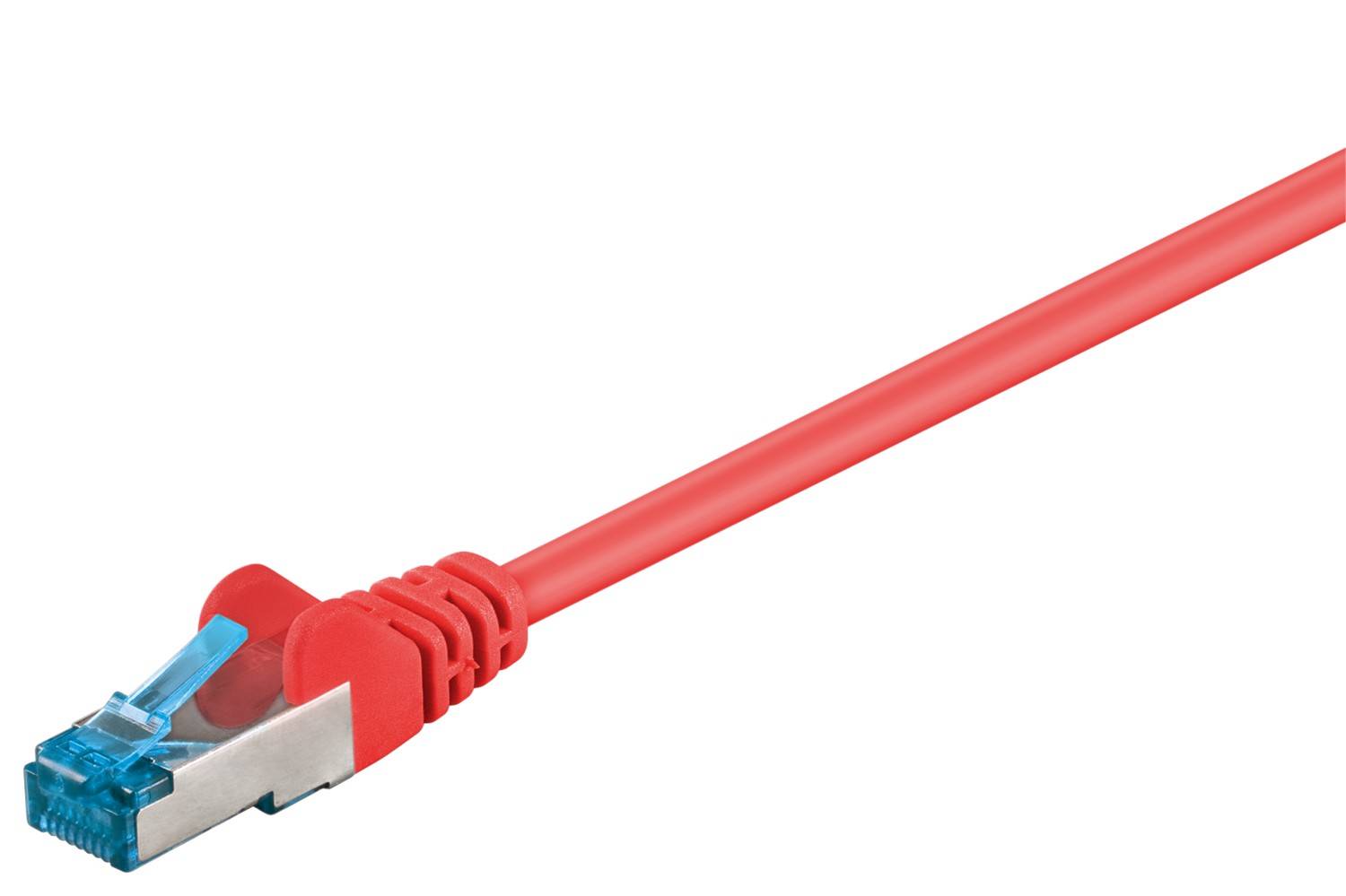 Goobay 94150 CAT 6A Netzwerkkabel RJ45 Stecker Kupfer CU halogenfrei Ethernet LAN Kabel S/FTP Internetkabel Rot 15m-0