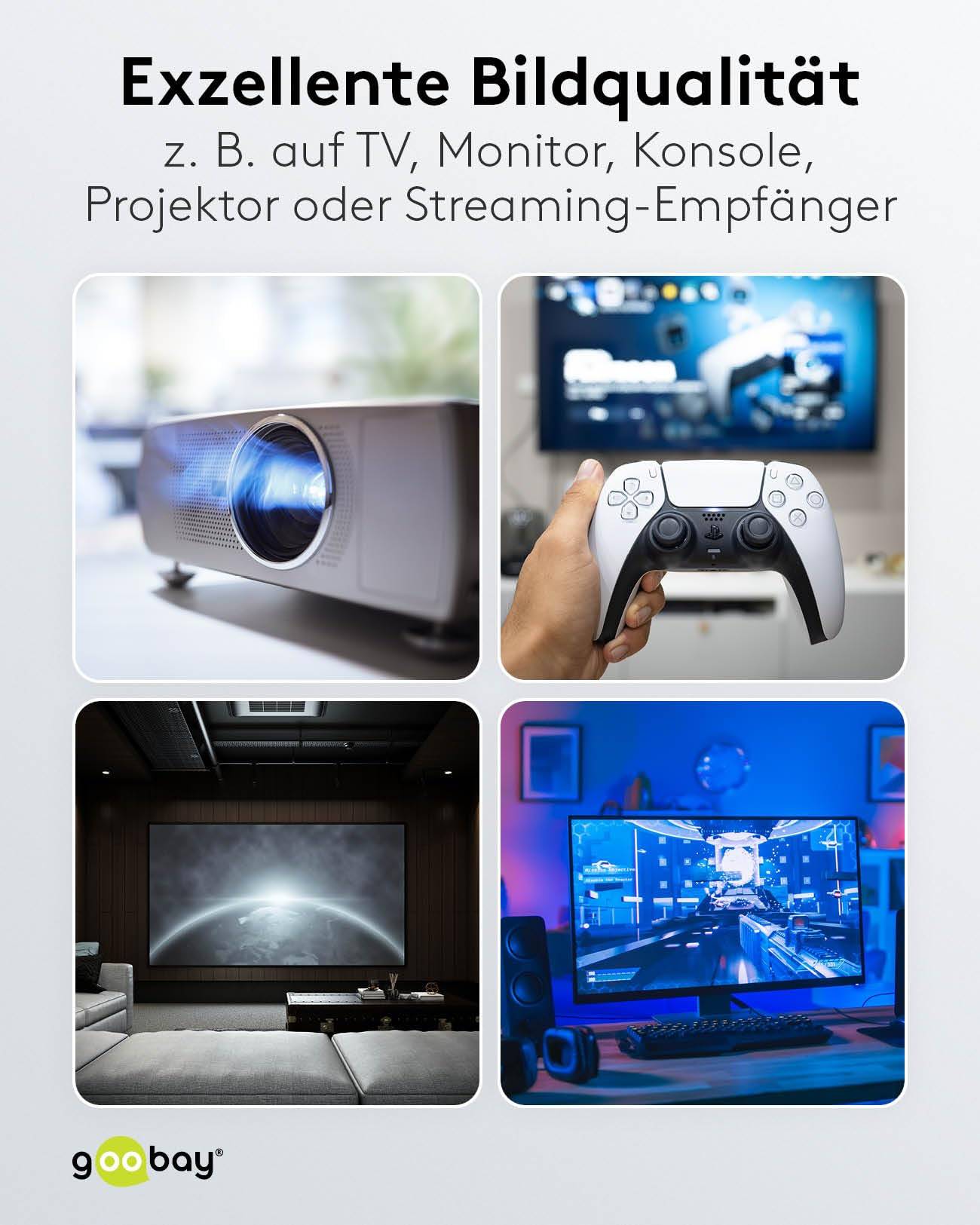 Goobay 65561 Optisches Hybrid HDMI Kabel AOC Ethernet / 8K @ 60 Hz Ultra High Speed / 48 Gbits Glasfaserkabel eARC / 40m-6
