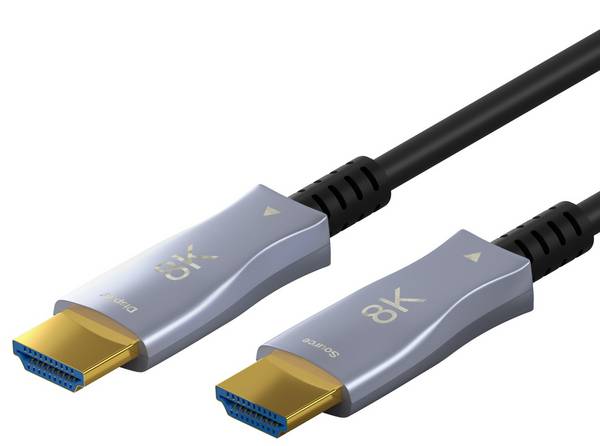 Goobay 65559 Optisches Hybrid HDMI Kabel AOC Ethernet / 8K @ 60 Hz Ultra High Speed / 48 Gbits Glasfaserkabel eARC / 20m
