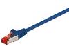 Goobay 95472 CAT 6 Netzwerkkabel RJ45 Stecker 250 MHz Ethernet CCA LAN Kabel S/FTP PiMF Schirmung Patchkabel Blau 1m