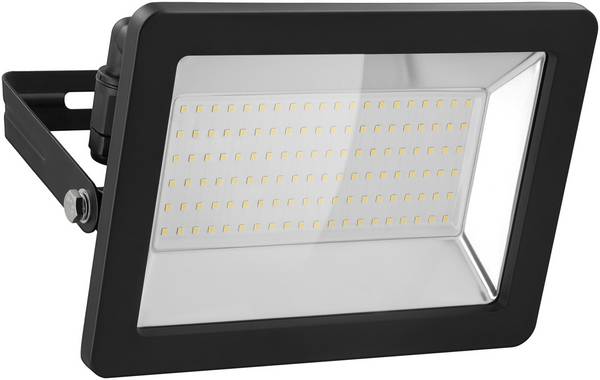 Goobay 53876 LED Strahler Außen 100W Außenstrahler 8500lm / Scheinwerfer Wandmontage Fluter / Gartenstrahler / Schwarz