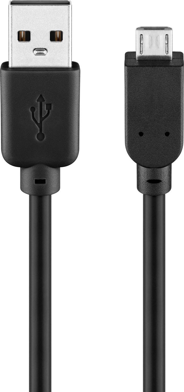 Goobay 93921 USB A auf Micro USB B Kabel 480 Mbits Ladekabel USB 2.0 zu Micro USB Stecker Adapterkabel / Schwarz / 5m-0
