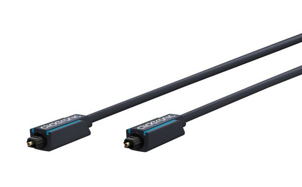 Clicktronic 70366 Toslink Kabel Audio POF Optisches Kabel Polymer Lichtwellenleiter Audiokabel Optical Cable Grau 1m